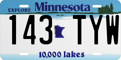 MN license plate 143TYW