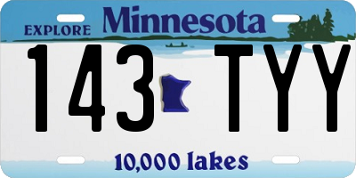 MN license plate 143TYY