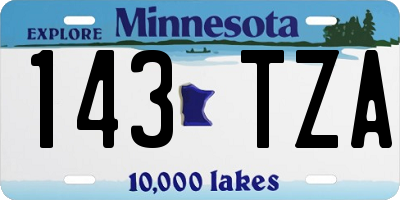 MN license plate 143TZA