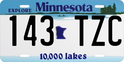 MN license plate 143TZC