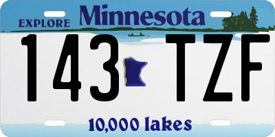 MN license plate 143TZF