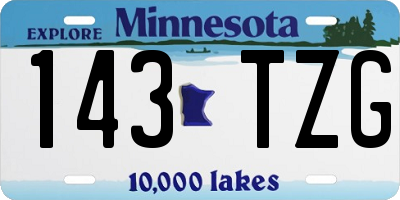 MN license plate 143TZG