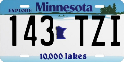 MN license plate 143TZI
