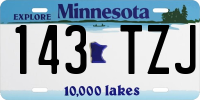 MN license plate 143TZJ
