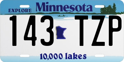MN license plate 143TZP