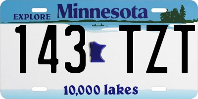 MN license plate 143TZT