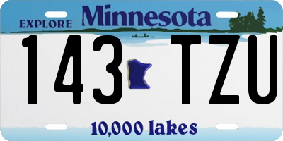 MN license plate 143TZU