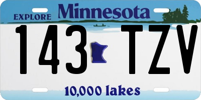 MN license plate 143TZV
