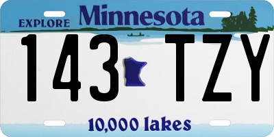 MN license plate 143TZY