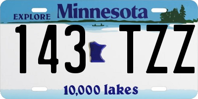 MN license plate 143TZZ