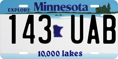 MN license plate 143UAB
