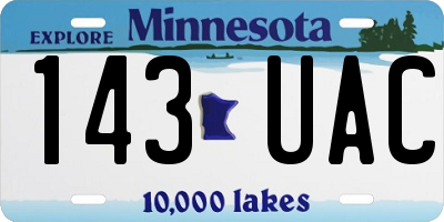 MN license plate 143UAC