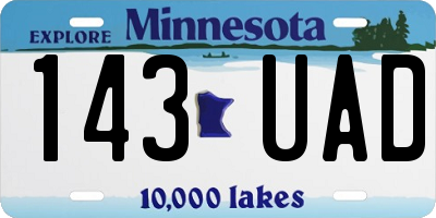 MN license plate 143UAD