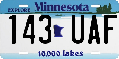 MN license plate 143UAF