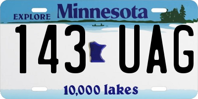MN license plate 143UAG