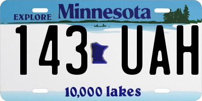 MN license plate 143UAH