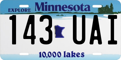 MN license plate 143UAI