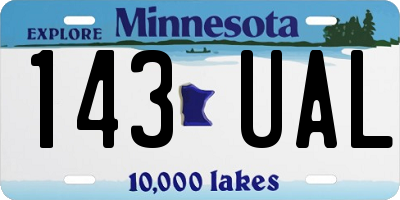 MN license plate 143UAL