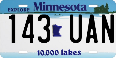 MN license plate 143UAN