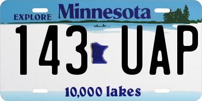 MN license plate 143UAP