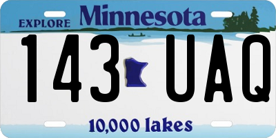 MN license plate 143UAQ