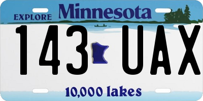 MN license plate 143UAX