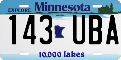MN license plate 143UBA