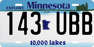 MN license plate 143UBB