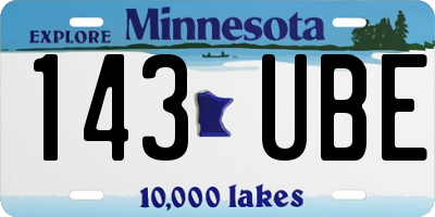 MN license plate 143UBE