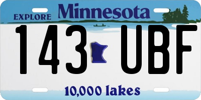 MN license plate 143UBF