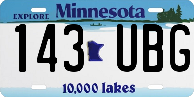 MN license plate 143UBG