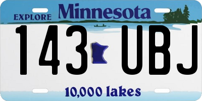 MN license plate 143UBJ