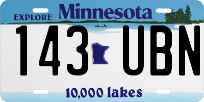 MN license plate 143UBN