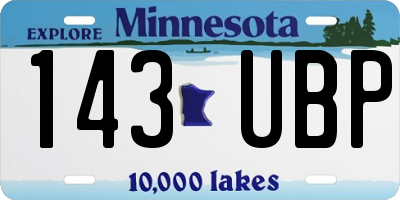MN license plate 143UBP