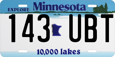 MN license plate 143UBT