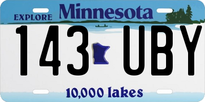 MN license plate 143UBY