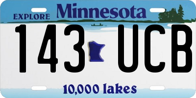 MN license plate 143UCB