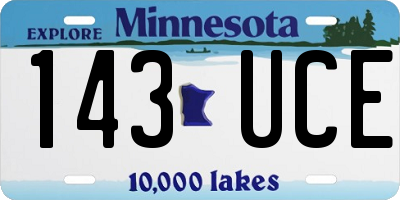 MN license plate 143UCE