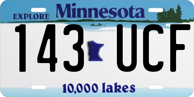 MN license plate 143UCF