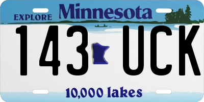 MN license plate 143UCK