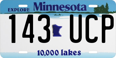 MN license plate 143UCP
