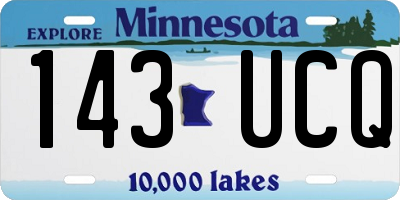 MN license plate 143UCQ