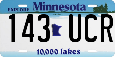 MN license plate 143UCR