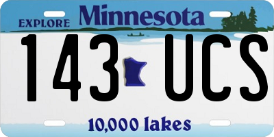 MN license plate 143UCS