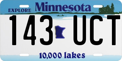 MN license plate 143UCT