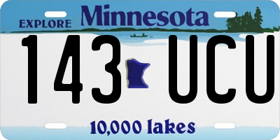 MN license plate 143UCU