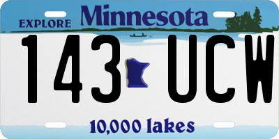 MN license plate 143UCW