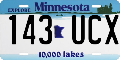 MN license plate 143UCX