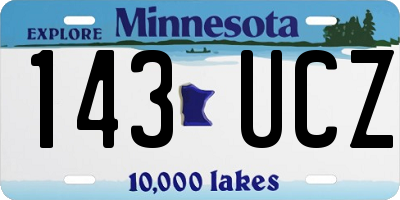 MN license plate 143UCZ