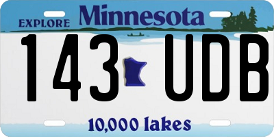 MN license plate 143UDB